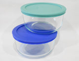 ❤️ PYREX 4 Cup Choose: DUSTY GREEN or AMP BLUE Storage Bowl & Plastic COVER 7201