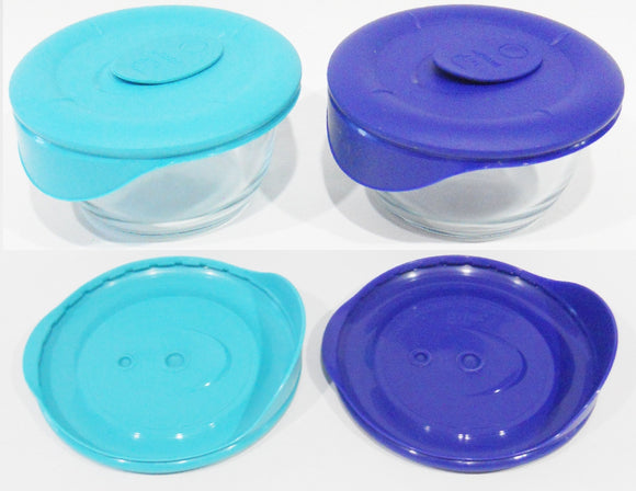 8200 PYREX PRO Storage 1.67 Cup ROUND Dish & Vented Cover Lid *TURQUOISE or BLUE
