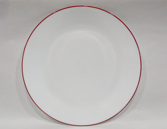 ❤️ 1 Corelle RED RIM DINNER PLATE 10.25
