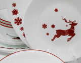 ❤️ 12-pc Corelle REINDEER Dinnerware Set BONUS 1-Qt Serving Bowl / Christmas Winter Holiday