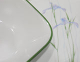 *NEW Corelle Square SHADOW IRIS 22-oz Soup Cereal BOWL Dinnerware Leaf Green Rim