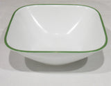 *NEW Corelle Square SHADOW IRIS 22-oz Soup Cereal BOWL Dinnerware Leaf Green Rim