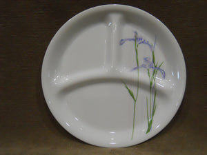 ❤️ Corelle SHADOW IRIS 8 1/2" Divided LUNCH PLATE Purple Floral Hand Decal