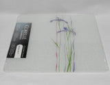 ❤️ Corelle SHADOW IRIS 15x12 COUNTER SAVER Tempered Glass Hot Plate Cutting Board