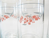 *NEW 4 Corelle SILK BLOSSOMS 14-oz GLASSES Iced Tea Cooler Tumblers *Pink Floral