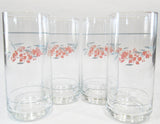 *NEW 4 Corelle SILK BLOSSOMS 14-oz GLASSES Iced Tea Cooler Tumblers *Pink Floral