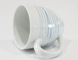 1 Corelle Signature SILVER STRANDS 13-oz Porcelain MUG CUP *Crisscross Blue Gray Lines