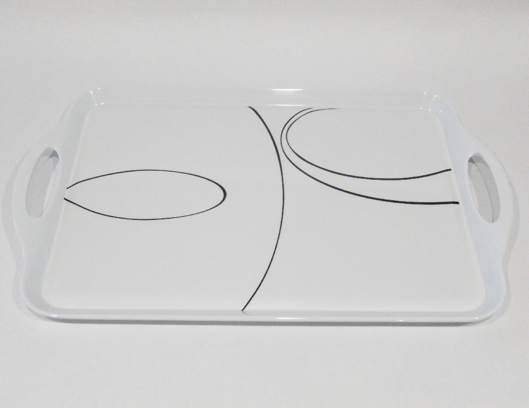 Corelle SIMPLE LINES Melamine Plastic RECTANGULAR TRAY Serving 19x11 B Tarlton Place