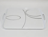 Corelle SIMPLE LINES Melamine Plastic RECTANGULAR TRAY Serving 19x11 Black Arcs