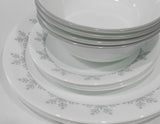 ❤️ 16-pc Corelle GRAY SNOWFLAKE Dinnerware Set *Holiday Winter BONUS: 4 Mugs