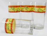 4 Corelle SPICEBERRY 16-oz Tumbler GLASSES Berries Leaves Autumn Holiday French