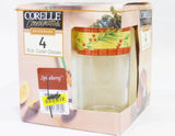 4 Corelle SPICEBERRY 16-oz Tumbler GLASSES Berries Leaves Autumn Holiday French