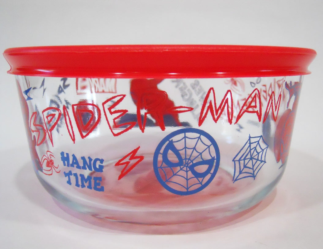 ️ PYREX 4 Cup SPIDER-MAN Storage Bowl *Marvel Comics Legend Spidey Ac ...