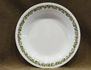 *HTF Corelle SPRING BLOSSOM GREEN 15-oz BOWL Flat Rimmed Floral Soup Plate