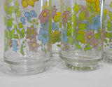 ❤️ EUC 6  Corelle SPRING MEADOW 6-oz JUICE Shot GLASSES 3 3/4" Colorful Floral