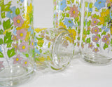 ❤️ 4 Corelle SPRING MEADOW 16-oz TUMBLER GLASSES 6 1/2" Iced Tea Colorful Floral