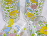 ❤️ 4 Corelle SPRING MEADOW 16-oz TUMBLER GLASSES 6 1/2" Iced Tea Colorful Floral