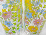 ❤️ NR MINT 4 Corelle SPRING MEADOW 10-oz TUMBLER GLASSES 5 1/4" Colorful Floral