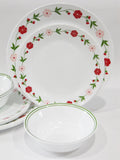 12-pc Corelle SPRING PINK DINNERWARE SET Dinner Bread Plates Bowls Red Floral