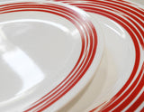 ❤️ Corelle BRUSHED RED / Cranberry STROKES 8 1/2" LUNCH PLATE Smooth Coupe Style