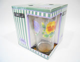 ❤️ New 4 CORELLE Pansy SUMMER BLUSH 16-oz TUMBLER GLASSES Yellow Red Purple Floral