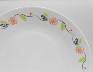 Corelle TANGERINE GARDEN 10 1/4" DINNER PLATE Floral ORANGE BLACK GREEN Leaves