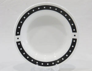 Corelle Ultra TEMPO / City Block 15-oz Flat Rim SOUP Plate 9" PASTA BOWL *Black Squares