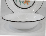 ❤️ 1 NRM Corelle TIGER LILY 18-oz SOUP BOWL Cereal Enhancements Black Swirl Rim