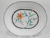 ❤️ 1 EUC Corelle TIGER LILY SERVING PLATTER Plate Orange Wildflower Swirl Rim