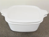❤️ NEW 2-pc CORNINGWARE WHITE PETITE P-43 & Plastic COVER Pyroceram Dish Pan