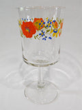 1 Corelle WILDFLOWER 10-oz WATER GOBLET 6 3/4" Wine Glass Orange Poppy Floral