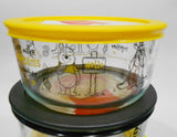 ❤️ 4-pc PYREX WINNIE THE POOH & BEE HAPPY 4 Cup Storage Bowls Set *Yellow Black
