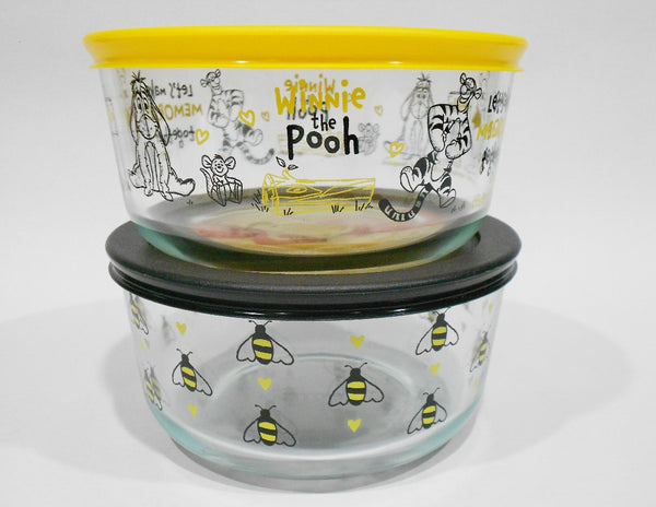 ❤️ 8-pc PYREX WINNIE THE POOH & BEE HAPPY 7 Cup 4 Cup Storage