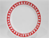 ❤️ Corelle WINTER FESTIVAL 10 1/4" DINNER PLATE Red Christmas Trees Snowmen Reindeer