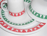 ❤️ Corelle WINTER FESTIVAL 18-oz SOUP BOWL Green Christmas Trees Snowmen Reindeer