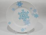 ❤️ Corelle WINTER MAGIC 10 3/4" DINNER PLATE *Christmas Snowman Blue Snowflakes