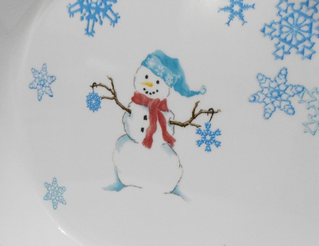 On sale 4 Corelle Lunch Plates Winter Magic Snowman Snowflake