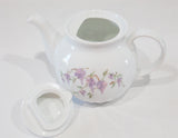 *New CORELLE Porcelain WISTERIA SET 1-Qt TEAPOT Purple Floral & Vines White Swirls