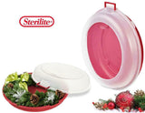 ❤️ STERILITE Christmas 24" WREATH STORAGE Case STACKABLE Hard Plastic HOLIDAY RED