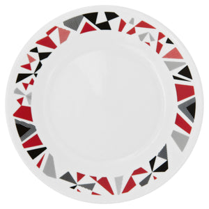 1 CORELLE Livingware MOSAIC RED 6 3/4 BREAD PLATE *Scarlet Black Gray Geometric